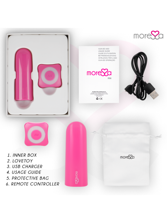 MORESSA NIX POTENTE VIBRADOR MULTI JUEGOS CONTROL REMOTO ROSA