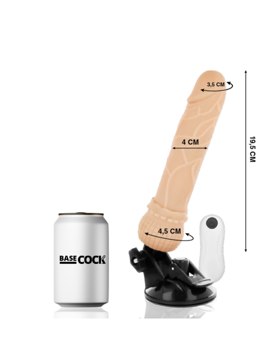 BASECOCK VIBRADOR REALISTICO CONTROL REMOTO NATURAL 195 CM O 4 CM