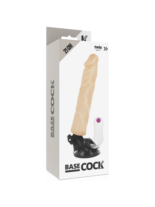 BASECOCK VIBRADOR REALISTICO CONTROL REMOTO NATURAL 21 CM O 4 CM