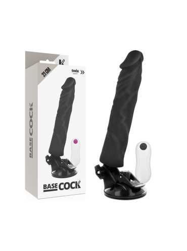 BASECOCK VIBRADOR REALISTICO CONTROL REMOTO NATURAL 21 CM O 4 CM