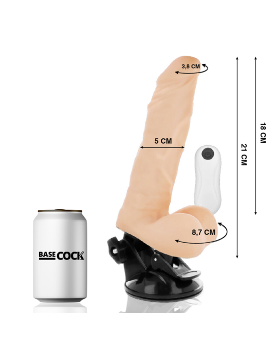 BASECOCK VIBRADOR REALISTICO ARTICULABLE CONTROL REMOTO NATURAL 21 CM O 5 CM