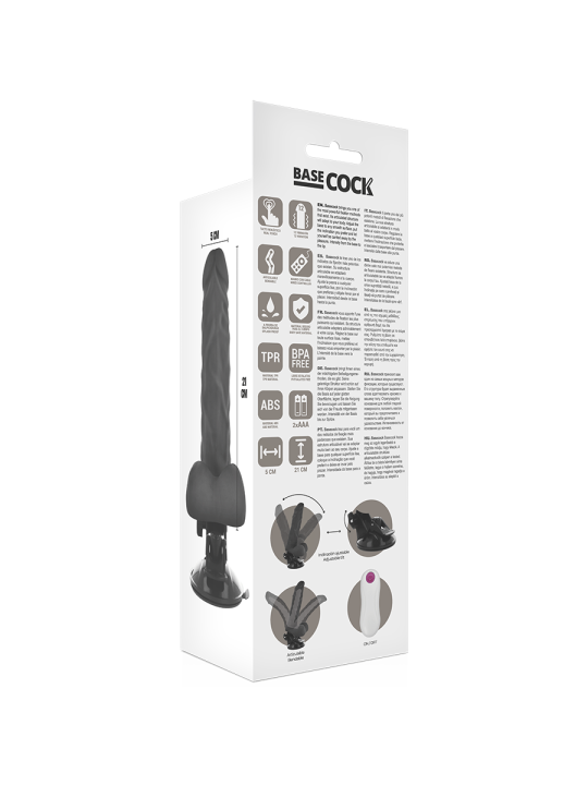 BASECOCK VIBRADOR REALISTICO ARTICULABLE CONTROL REMOTO NATURAL 21 CM O 5 CM