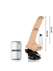 BASECOCK VIBRADOR REALISTICO ARTICULABLE CONTROL REMOTO NATURAL 185 CM O 4 CM