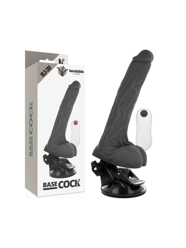 BASECOCK VIBRADOR REALISTICO ARTICULABLE CONTROL REMOTO NATURAL 185 CM O 4 CM