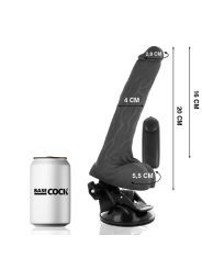 BASECOCK VIBRADOR REALISTICO CONTROL REMOTO NATURAL CON TESTICULOS 20 CM O 4 CM