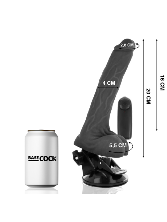 BASECOCK VIBRADOR REALISTICO CONTROL REMOTO NATURAL CON TESTICULOS 20 CM O 4 CM
