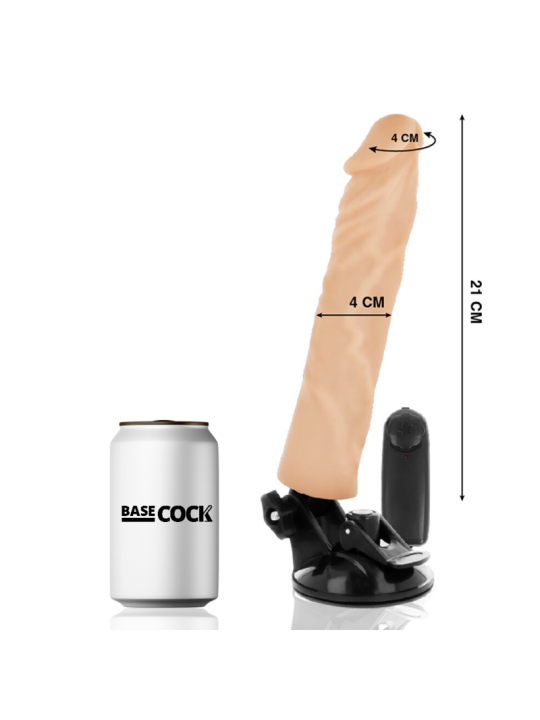 BASECOCK VIBRADOR REALISTICO CONTROL REMOTO NATURAL 21 CM O 4 CM