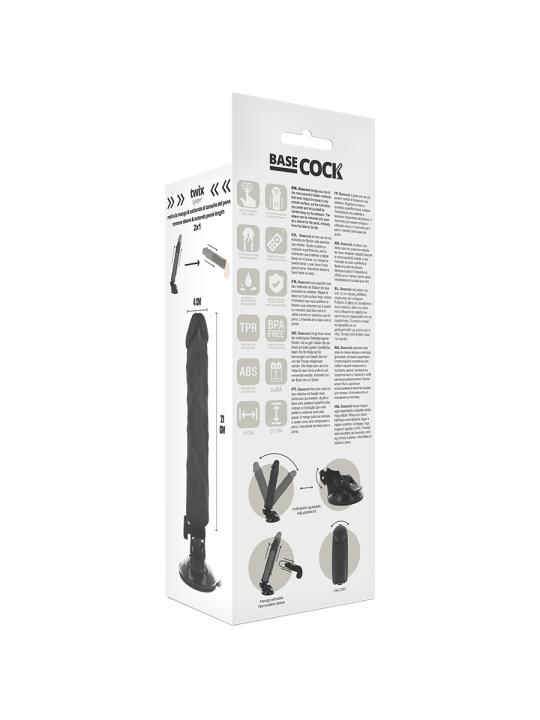 BASECOCK VIBRADOR REALISTICO CONTROL REMOTO NATURAL 21 CM O 4 CM