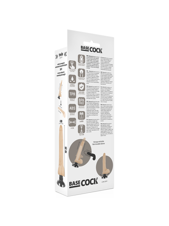 BASECOCK VIBRADOR REALISTICO 2 1 NATURAL 185 CM O 4 CM