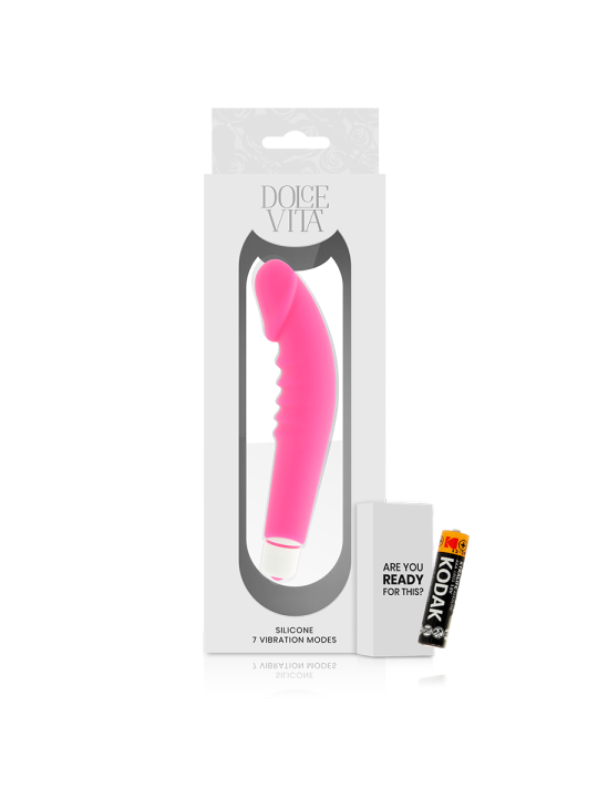 DOLCE VITA REALISTIC PLEASURE VIBRADOR SILICONA ROSA