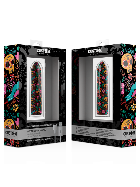 CUSTOM BULLETS BALA RECARGABLE SKULL 10 INTENSIDADES