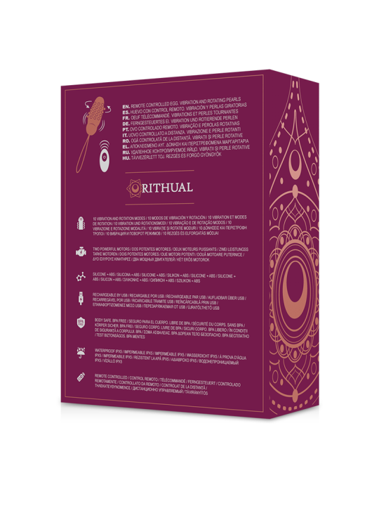 RITHUAL SITA HUEVO CONTROL REMOTO ROTACION DE PERLAS VIBRACION