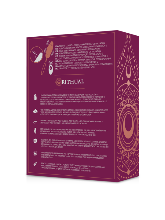 RITHUAL PRIYA HUEVO CONTROL REMOTO G SPOT VIBRACION