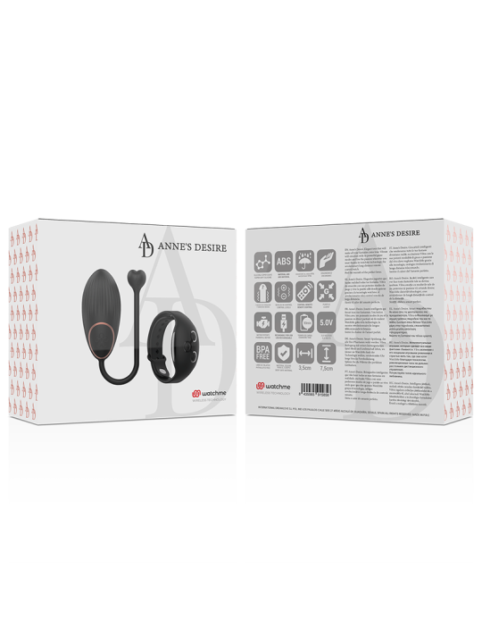 ANNE S DESIRE HUEVO CONTROL REMOTO TECNOLOGIA WATCHME NEGRO