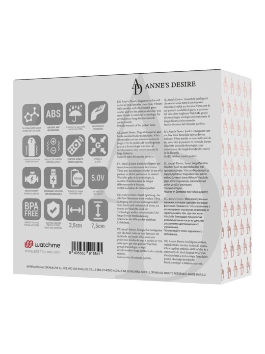 ANNE S DESIRE HUEVO CONTROL REMOTO TECNOLOGIA WATCHME NEGRO GOLD