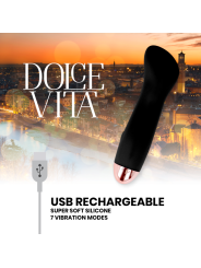 DOLCE VITA VIBRADOR RECARGABLE ONE NEGRO 7 VELOCIDADES
