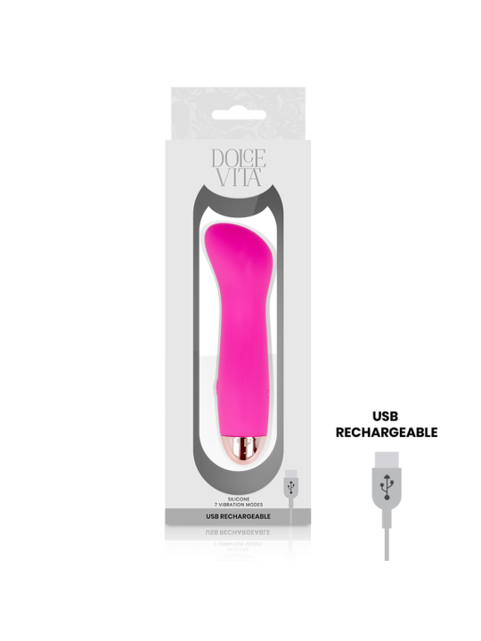 DOLCE VITA VIBRADOR RECARGABLE ONE ROSA 7 VELOCIDADES
