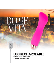 DOLCE VITA VIBRADOR RECARGABLE ONE ROSA 7 VELOCIDADES