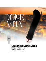 DOLCE VITA VIBRADOR RECARGABLE TWO NEGRO 7 VELOCIDADES
