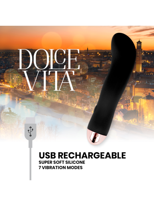 DOLCE VITA VIBRADOR RECARGABLE TWO NEGRO 7 VELOCIDADES