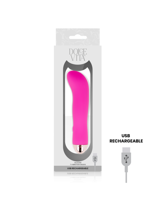 DOLCE VITA VIBRADOR RECARGABLE TWO ROSA 7 VELOCIDADES