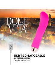 DOLCE VITA VIBRADOR RECARGABLE TWO ROSA 7 VELOCIDADES
