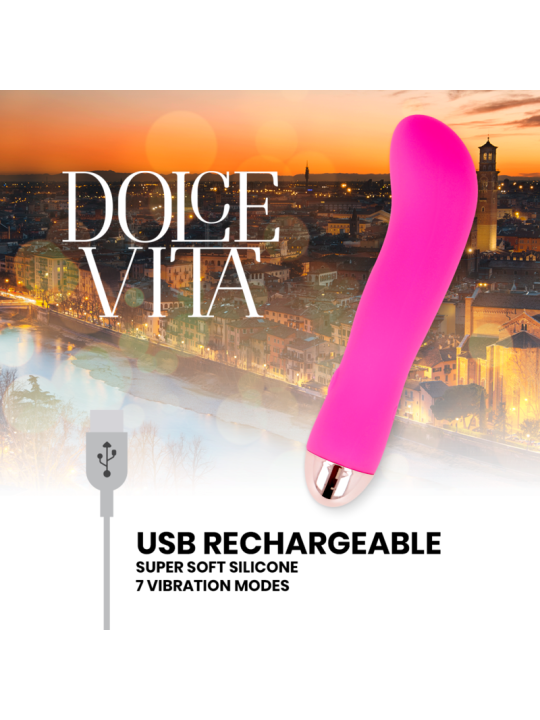 DOLCE VITA VIBRADOR RECARGABLE TWO ROSA 7 VELOCIDADES