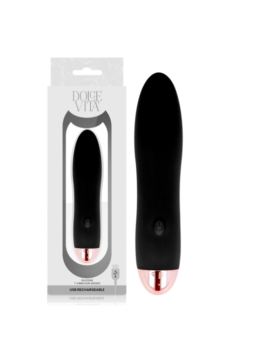 DOLCE VITA VIBRADOR RECARGABLE FOUR NEGRO 7 VELOCIDADES