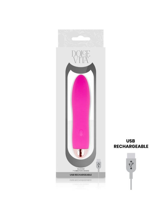 DOLCE VITA VIBRADOR RECARGABLE FOUR ROSA 7 VELOCIDADES