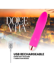 DOLCE VITA VIBRADOR RECARGABLE FOUR ROSA 7 VELOCIDADES