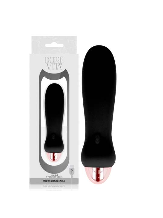 DOLCE VITA VIBRADOR RECARGABLE FIVE NEGRO 7 VELOCIDADES
