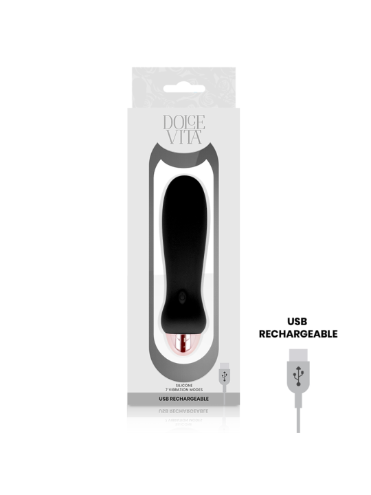 DOLCE VITA VIBRADOR RECARGABLE FIVE NEGRO 7 VELOCIDADES