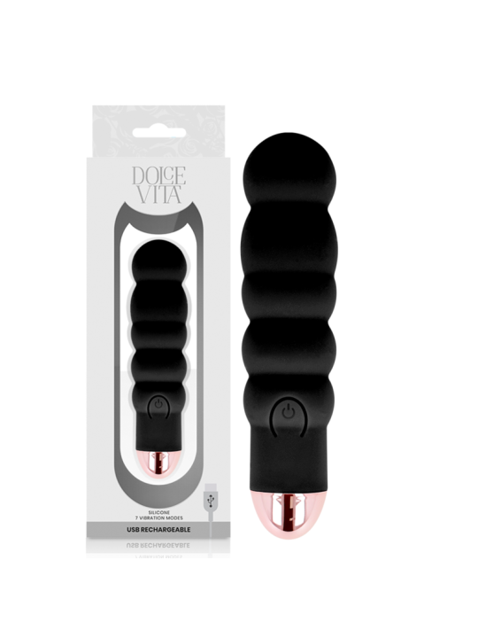 DOLCE VITA VIBRADOR RECARGABLE SIX NEGRO 7 VELOCIDADES