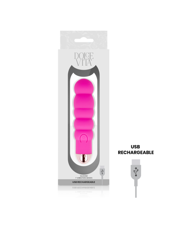 DOLCE VITA VIBRADOR RECARGABLE SIX ROSA 7 VELOCIDADES