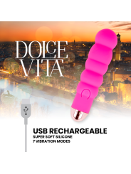 DOLCE VITA VIBRADOR RECARGABLE SIX ROSA 7 VELOCIDADES