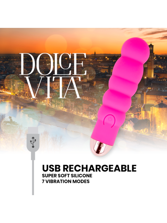 DOLCE VITA VIBRADOR RECARGABLE SIX ROSA 7 VELOCIDADES