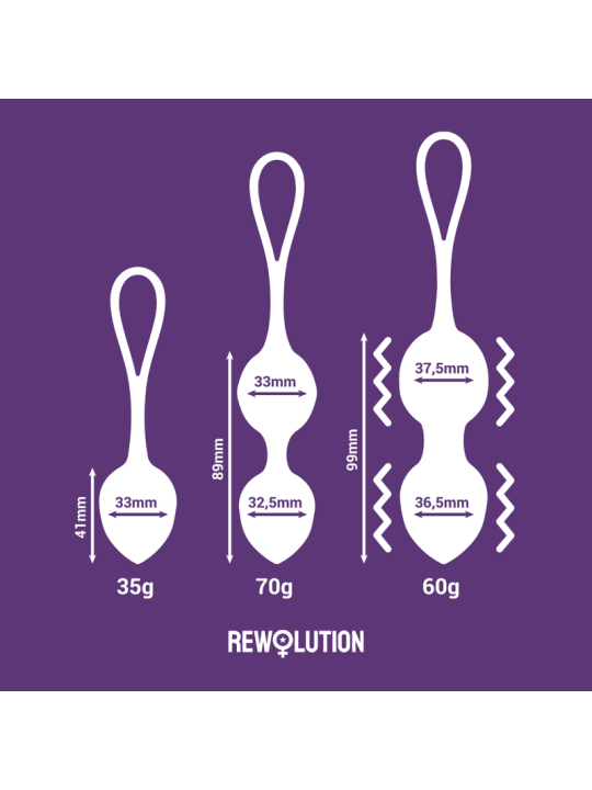 REWOLUTION REWOBEADS BOLAS VIBRADORAS CONTROL REMOTO CON TECNOLOGIA WATCHME