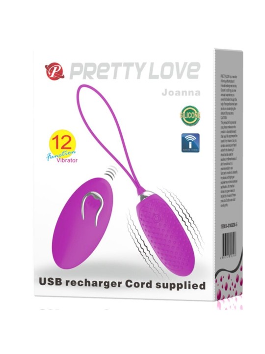 PRETTY LOVE JOANNA HUEVO VIBRADOR CONTROL REMOTO 12 MODOS