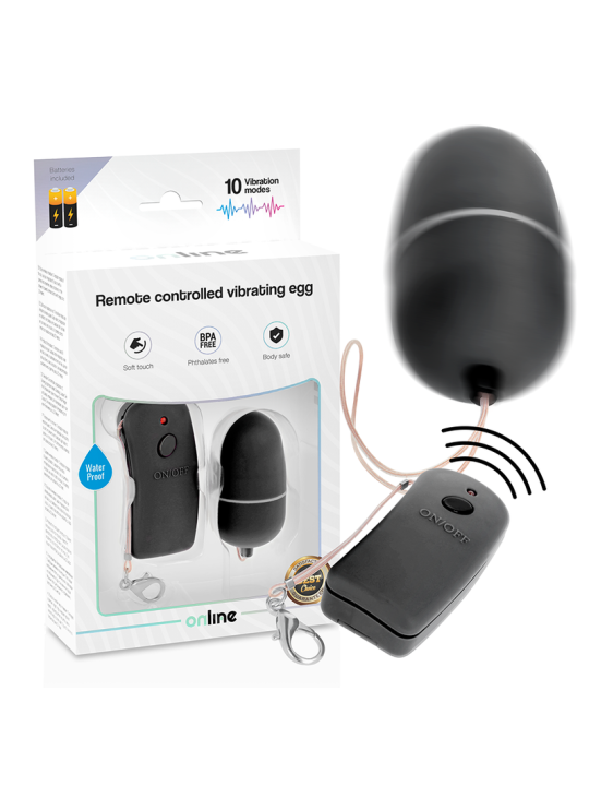 ONLINE HUEVO VIBRADOR CON MANDO CONTROL REMOTO NEGRO