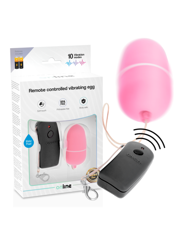 ONLINE HUEVO VIBRADOR CON MANDO CONTROL REMOTO ROSA