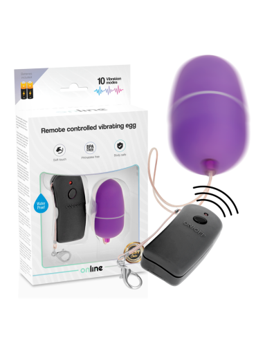 ONLINE HUEVO VIBRADOR CON MANDO CONTROL REMOTO LILA