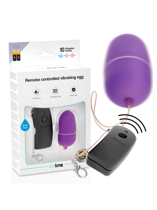 ONLINE HUEVO VIBRADOR CON MANDO CONTROL REMOTO LILA