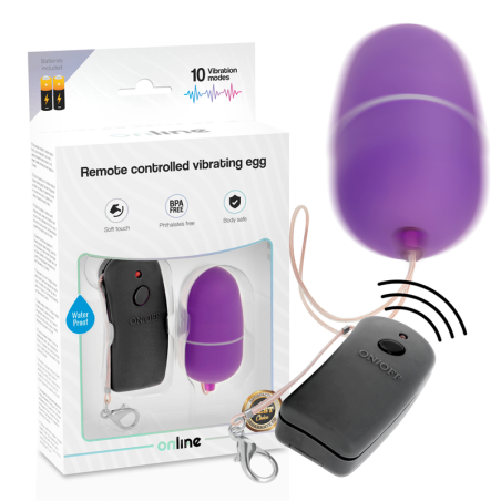 ONLINE HUEVO VIBRADOR CON MANDO CONTROL REMOTO LILA