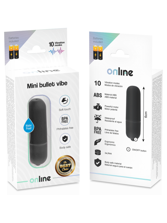 ONLINE MINI BALA VIBRADORA NEGRO