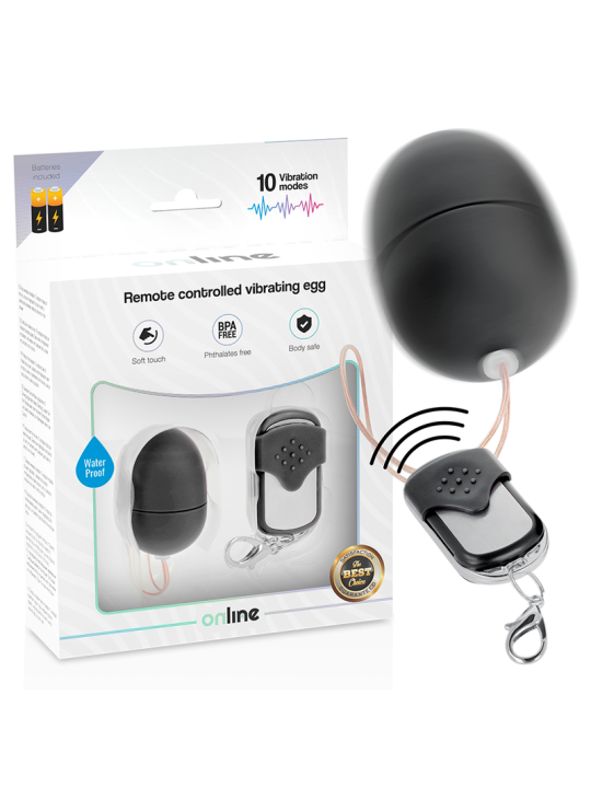 ONLINE HUEVO VIBRADOR CONTROL REMOTO S NEGRO