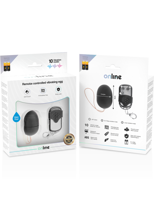 ONLINE HUEVO VIBRADOR CONTROL REMOTO S NEGRO