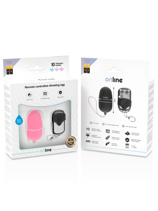 ONLINE HUEVO VIBRADOR CONTROL REMOTO M ROSA