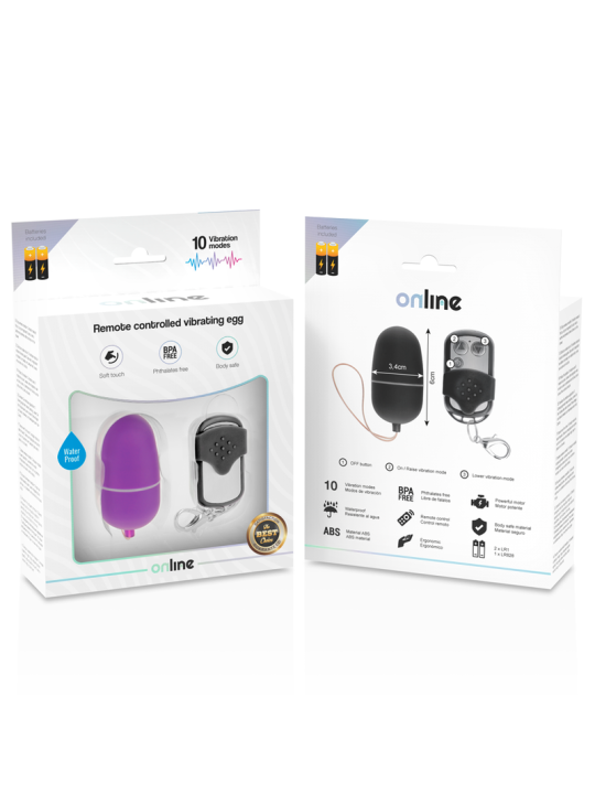 ONLINE HUEVO VIBRADOR CONTROL REMOTO M LILA