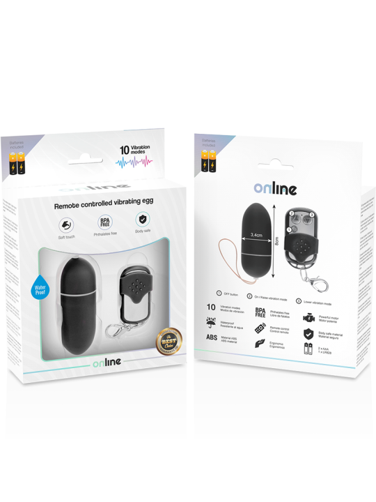 ONLINE HUEVO VIBRADOR CONTROL REMOTO L NEGRO