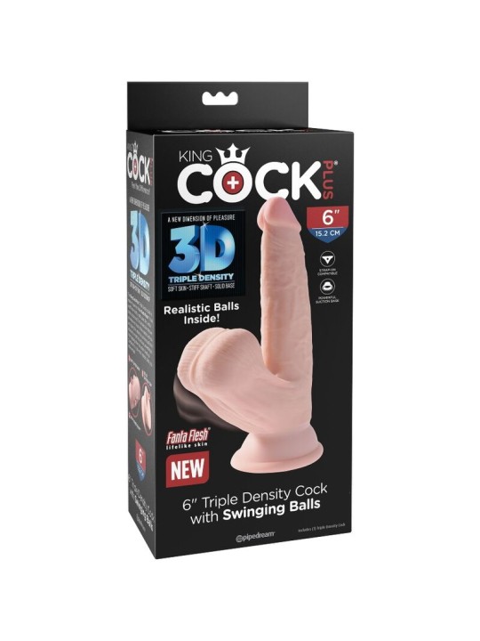 KING COCK PLUS 3D DILDO SWINGING BALLS 127 CM